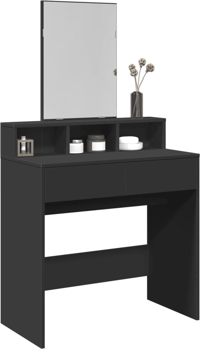 GranMaison Kaptafel Met spiegel - Make up tafel - Make up - Toilettafel - Met lades - Kaptafels - Zwart