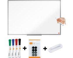 Nobo Essence Magnetisch Whiteboard Set 90x60cm - met Starterskit - Met Pennengoot - Bord van Gelakt Staal - Wit