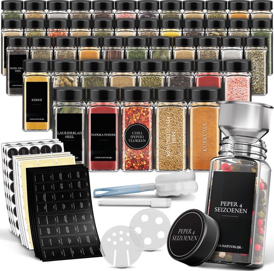 Kruidenpotjes Metaal Met Zweedse Etiketten - Spice Jars SE