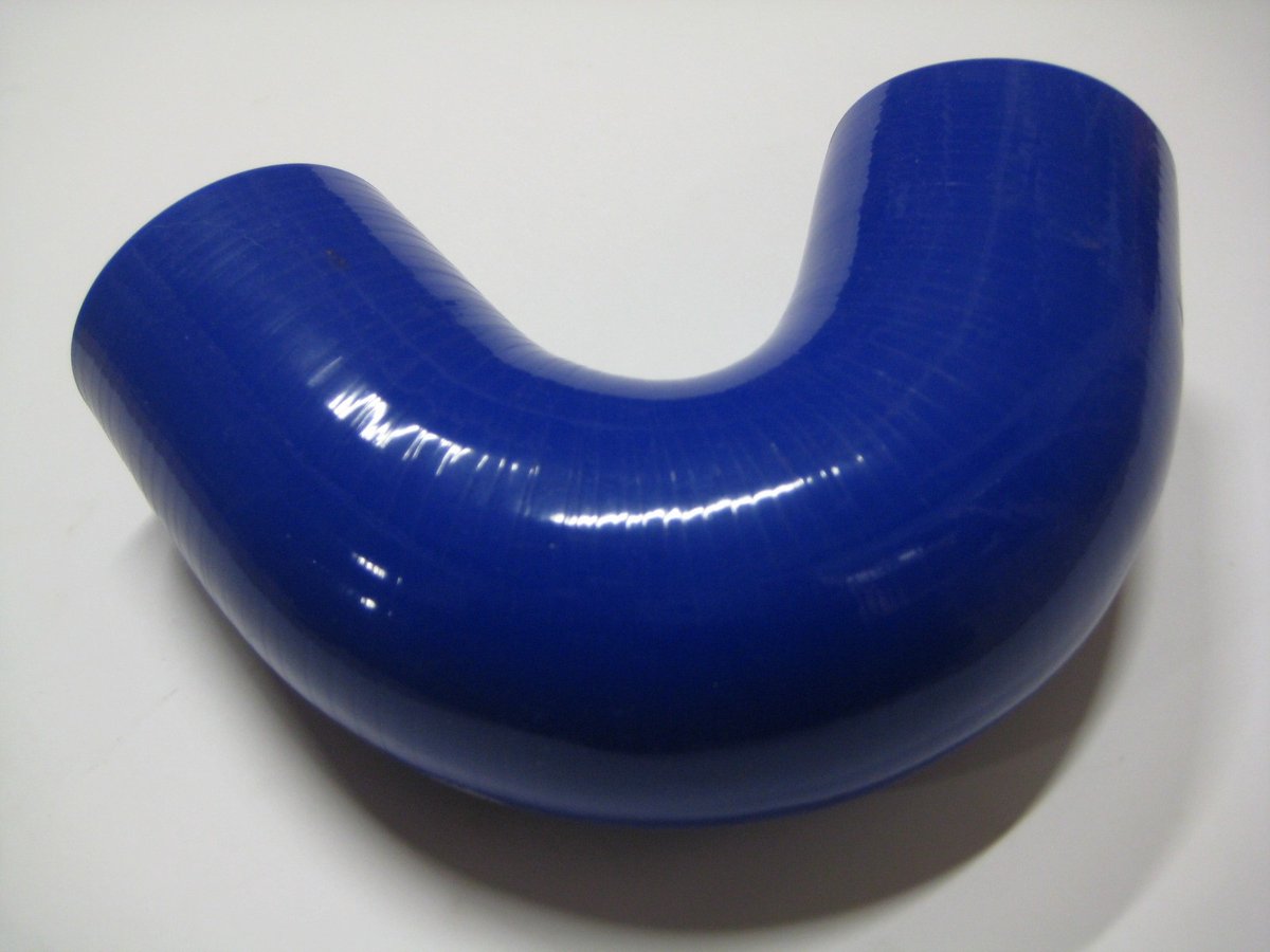 135 Graden bochten silicone - Blauw, 80mm