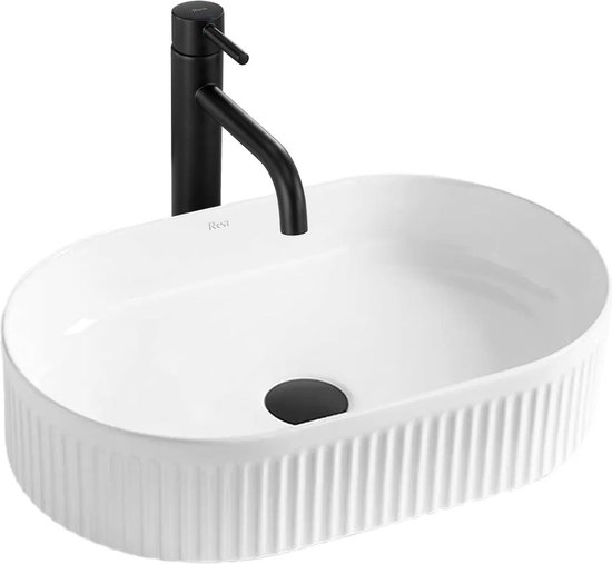 REA Hana Slim Opzetwastafel / Waskom - 56 x 38 x 15cm - Glans Wit kopen