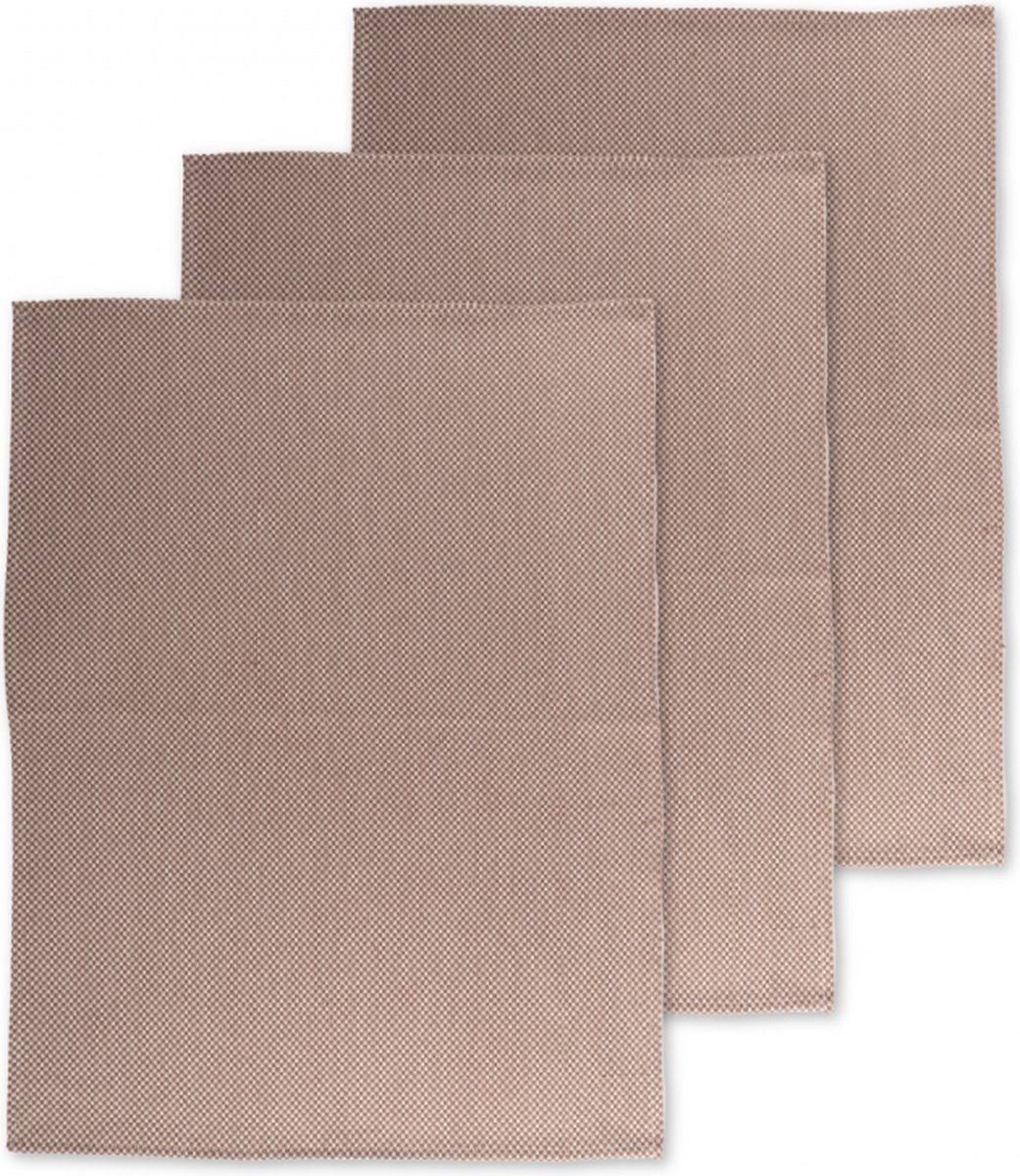 Keukenhanddoek DOBBY - SET/3 - 51x72 cm, cognac