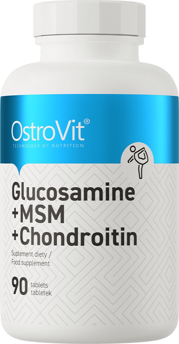 Goedkoopste Supplementen - Glucosamine MSM Chondroitin 90 Tablets OstroVit - BeBulk Nutrition Pillendoos
