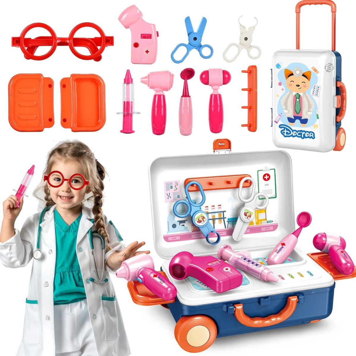 Equivera Dokterset Speelgoed - Doktersset - Speelgoed Doktersset - Dokterskoffer - Rollenspel - Cadeau