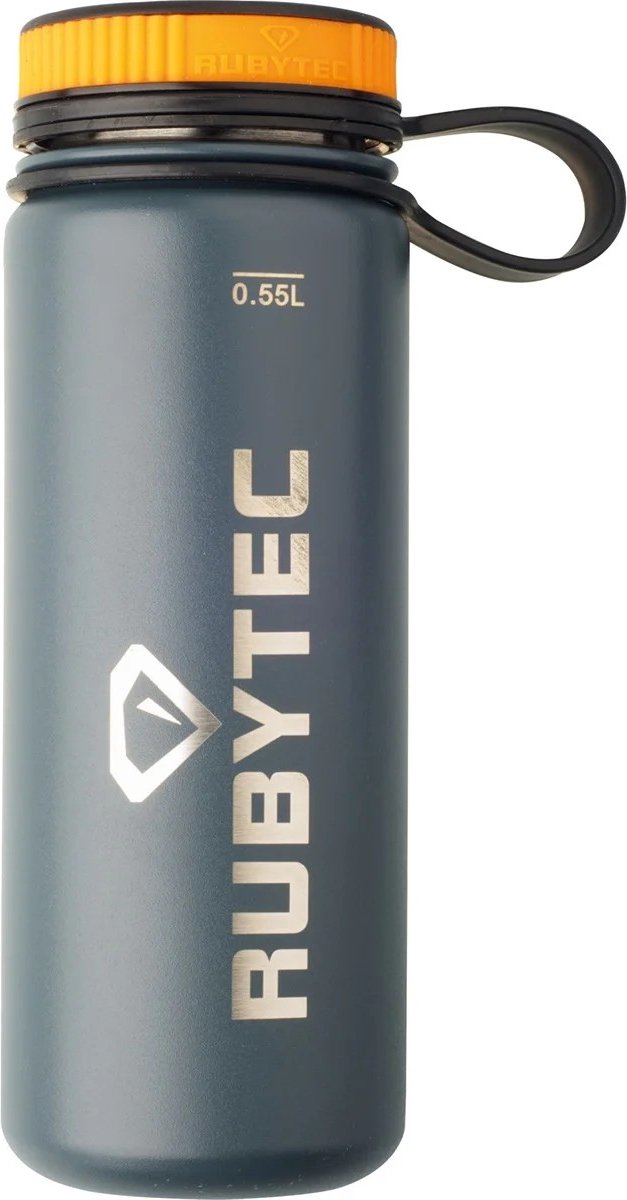Rubytec Shira Drinkfles - 550 ml - Thermosbeker - RVS Waterfles - Handige Drinktuit - Lekvrije Drinkdop - Urenlang Koud en Warm Drinken - Lekvrij - BPA-vrij - Grijs