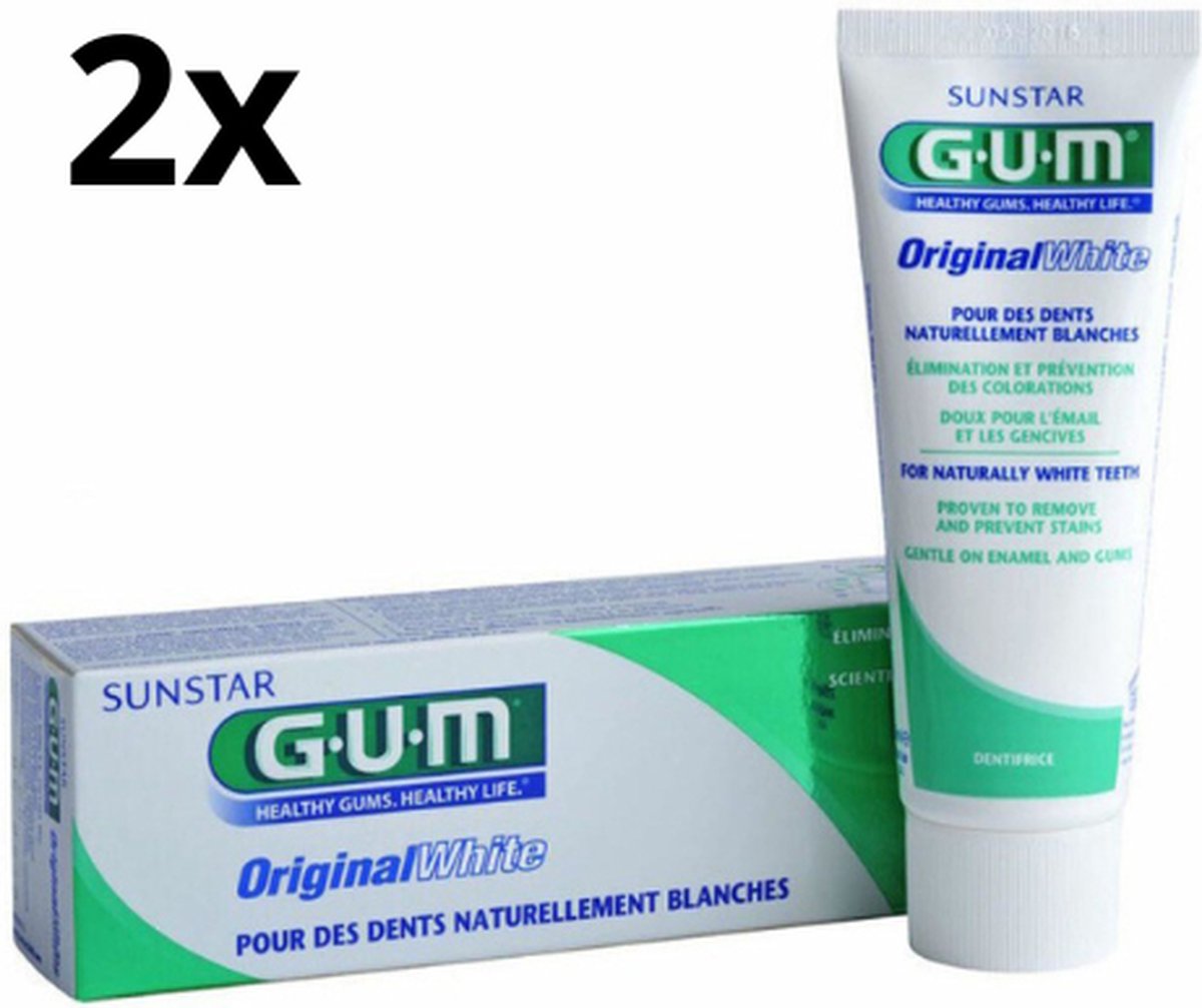 Goedkoopste GUM Tandpasta Original White - 2 x 75 ml - Voordeelverpakking