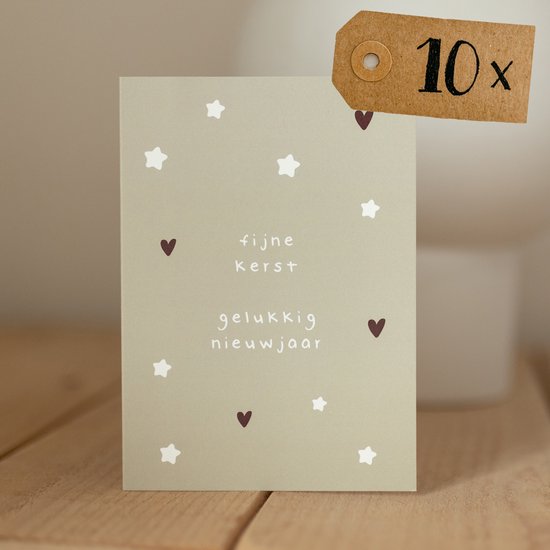 10x hippe kerstkaarten (A6 formaat) - kerst kaarten om te versturen - kaartenset - kaartjes blanco - kaartjes met tekst - luxe kerstkaarten - feestdagenkaarten - kerstkaart - wenskaarten