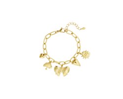 Bedelarmband charm stories - Goudkleurig - Stainless Steel - Bedelarmband - Nikkelvrij - Armband dames - Waterproof - Sieraden voor vrouwen