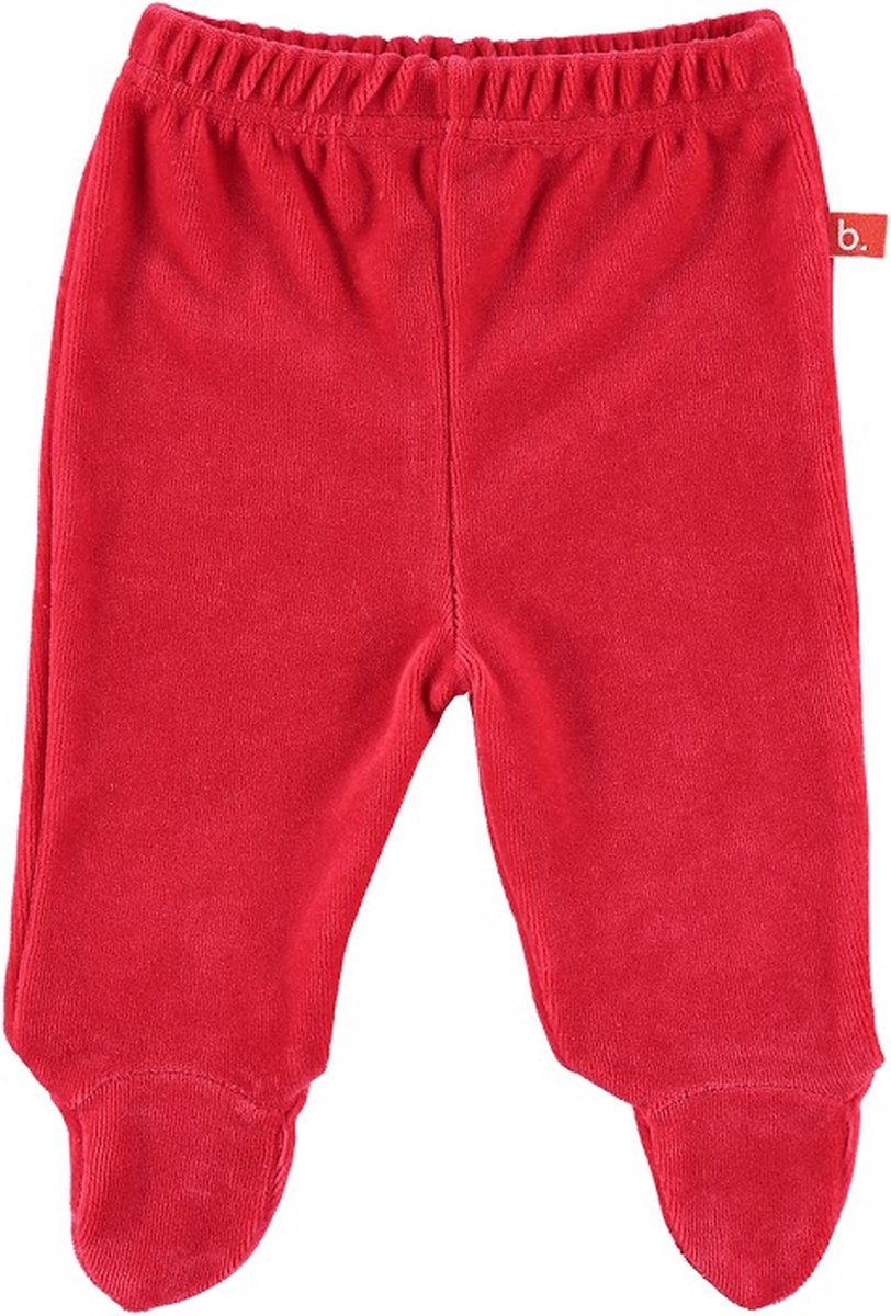 Broekje velours met voet rood 50