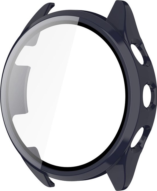 Watch case screenprotector - hoesje - gehard glas - geschikt voor Garmin Forerunner 165 - donkerblauw