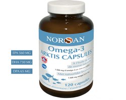 NORSAN | OMEGA-3 ARKTIS CAPSULES MET NATUURLIJK LEVERTRAAN | 1500 MG | EPA 560 MG | DHA 730 MG | DPA 65 MG | VITAMINE E | PUUR EN ZUIVER | 120 CAPSULES