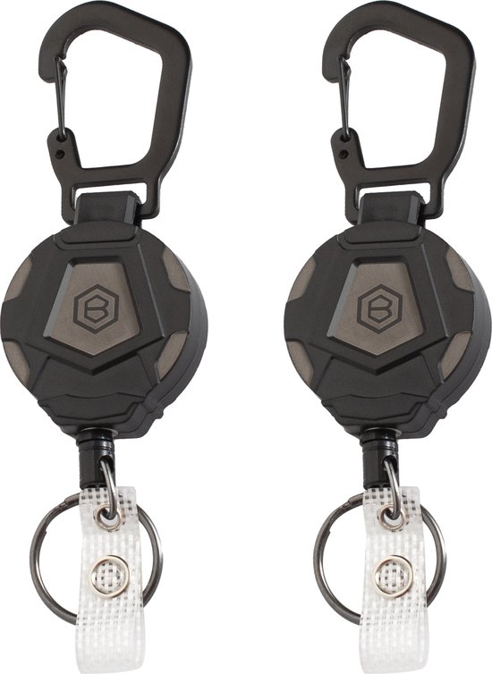 Porte-clés rétractable Brutix - Set de 2 - Lanyard - Lanyard - Badge Holder - Porte-clés pour Adultes