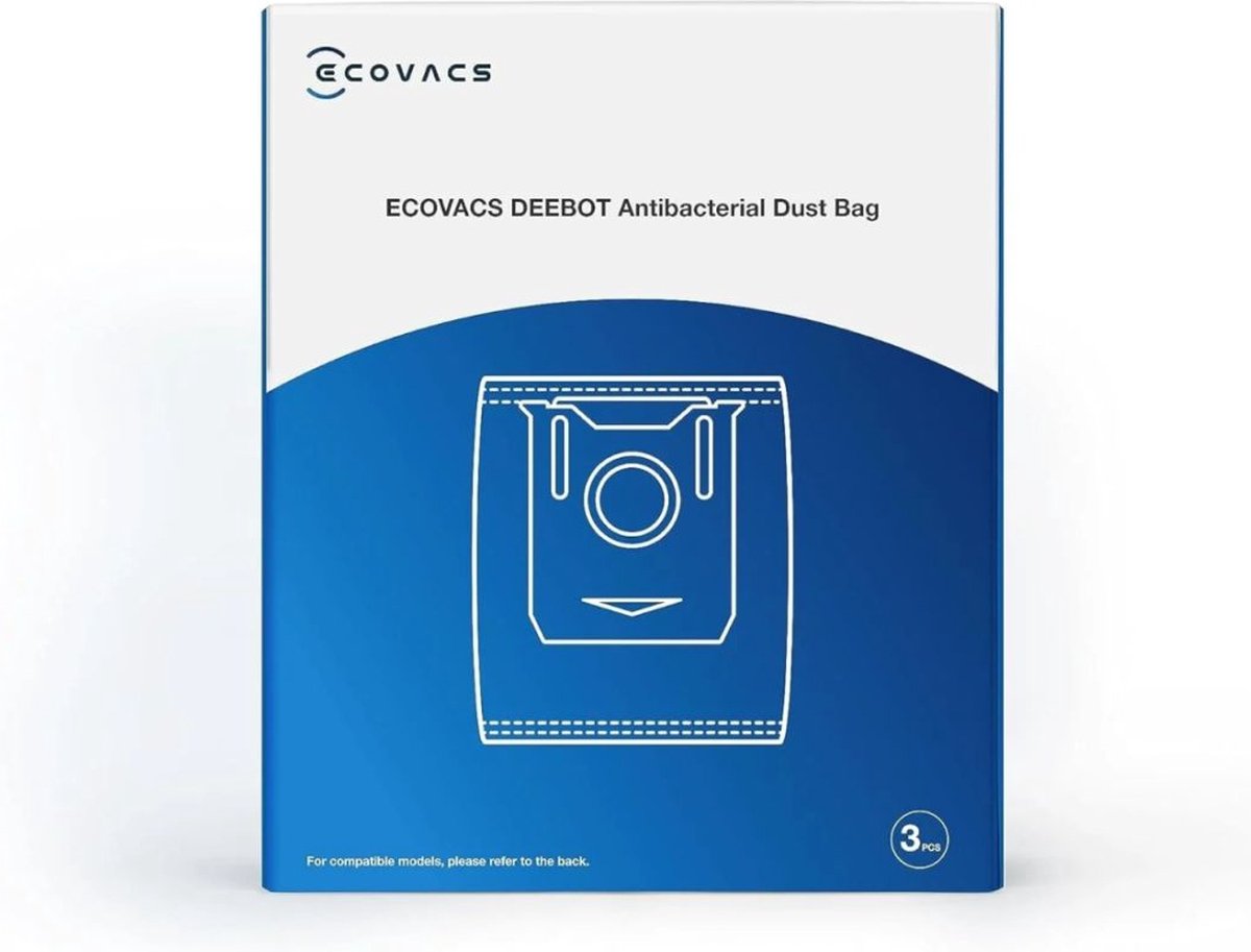 ECOVACS - DEEBOT X2 Omni, X5 Omni, T30 Omni en T30 Pro Omni - Antibacterieel Stofzuigerzak - 3 liter - 3 zakken