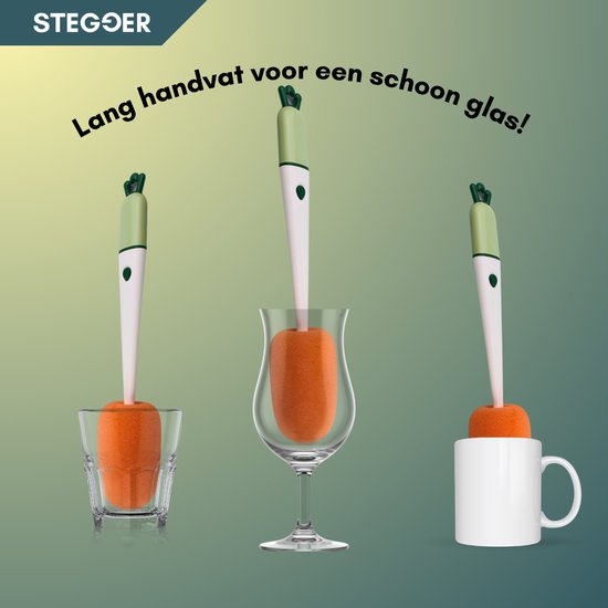 STEGGER - Flessenborstel - Multifunctionele schoonmaak borstel - Schoonmaak borstel - 3-1 borstel van Merkloos — afbeelding 2