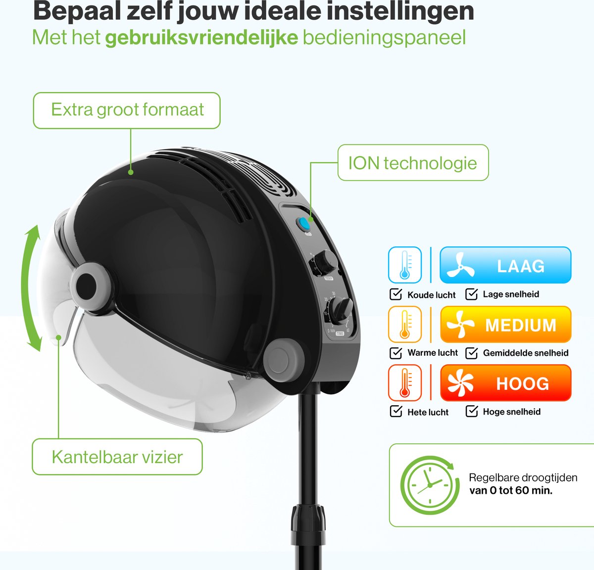 Professionele Droogkap - Haardroogkap - Droogkappen - Haardroger met Droogkap - Haardroger Kap - Fohn Kap - ION Technologie — afbeelding 3