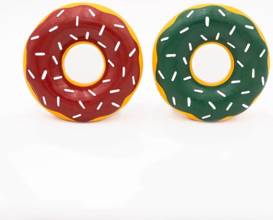 Zippy Paws Zippy Junior Donutz Strawberry - Hondenspeelgoed met geluid, schattige donut in de vorm van een aardbei, perfect voor kleine honden, duurzaam en kauwbaar