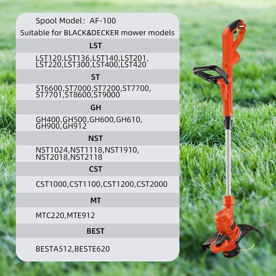 Set van 6 A6481 / A6485 grasmaaier spoelen voor Black & Decker modellen zoals STC1820CM, STC1820PC, STC1820EPC, STC1840EPC, ST5530, ST1823 en GLC1823L20. van Greenfield Spares — afbeelding 4