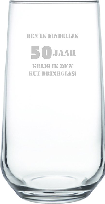 Verre à boire gravé 47cl Ben j'aurai enfin 50 ans, j'aurai un verre à boire tellement merdique