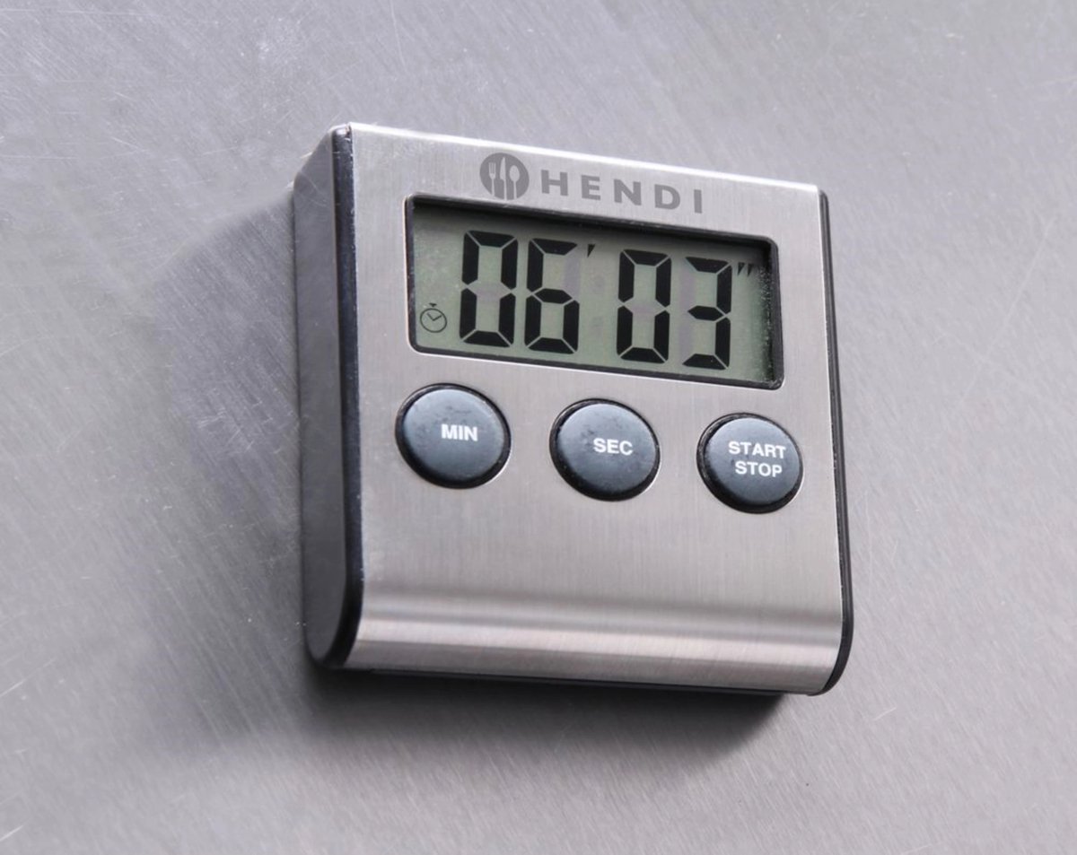 HENDI Digitale keukenwekker – met standaard en magneet – 99 min. 59 sec. timer – 65x70x17 mm — cadeau in Kookcadeaus - foto 4