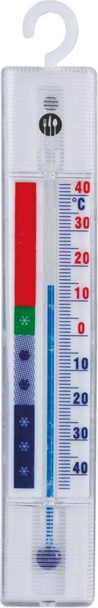 HENDI Koelkastthermometer – Breed meetbereik – Ophanghaak – 150x23x9 mm