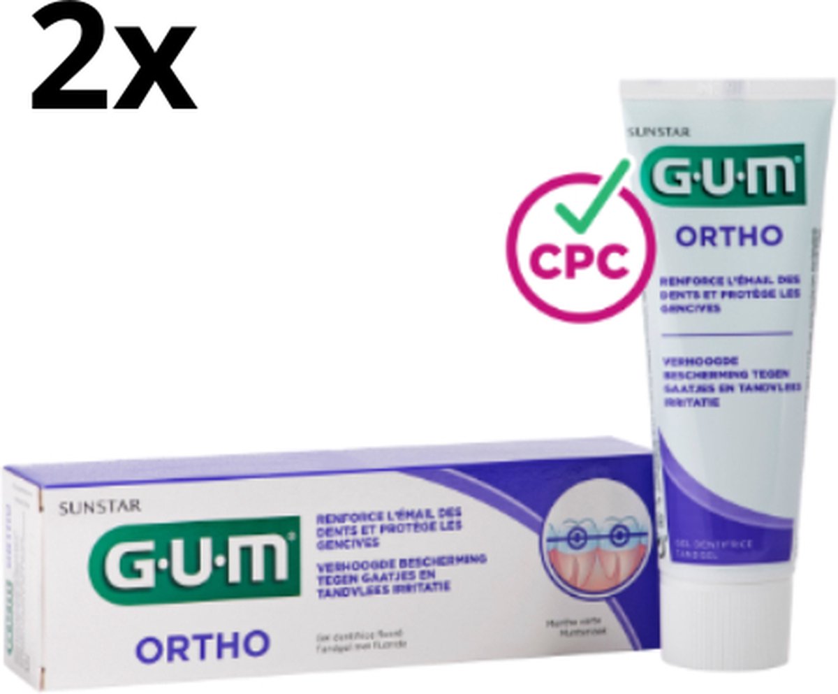 Goedkoopste GUM Ortho Tandpasta - 2 x 75 ml - Voordeelverpakking