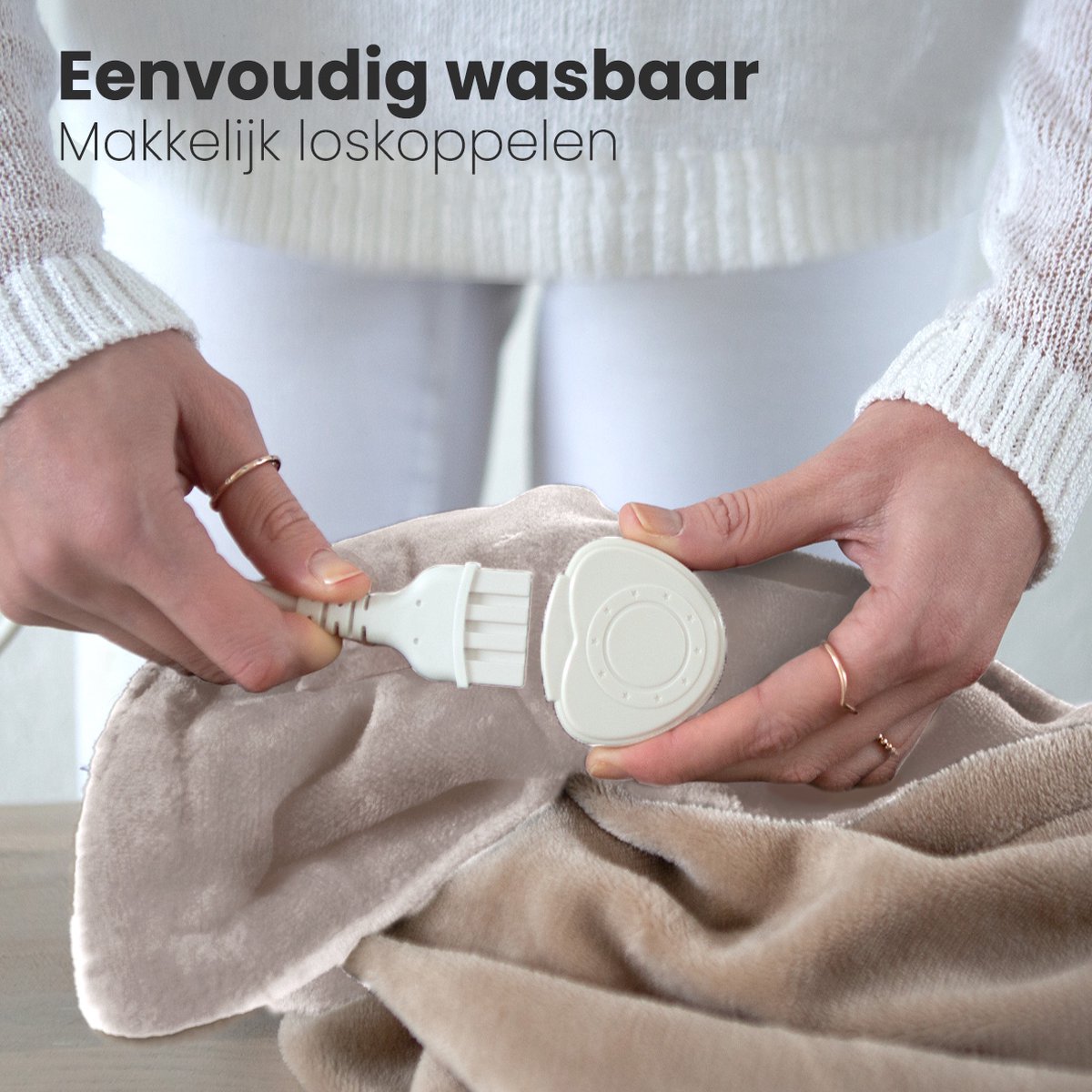 Afbeelding 3 van Auronic Elektrische Deken - Warmtedeken - 3 Warmtestanden - 2 Persoons - Bovendeken - Met Timer - 200 x 180 cm - Taupe