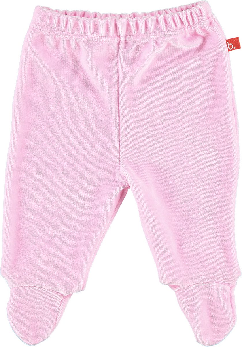 Broekje velours met voet roze maat 50