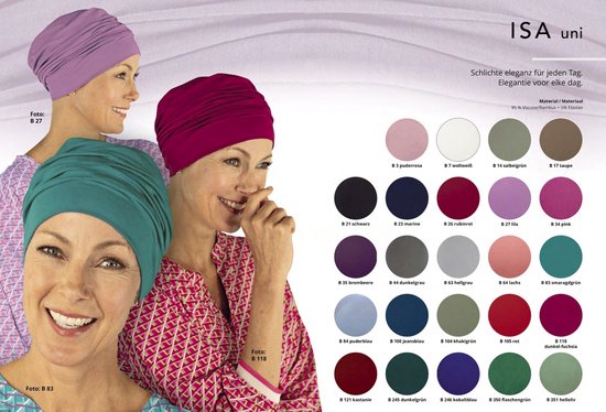 Foto: Dohmen headwear chemo muts isa uni b 84 puderblau