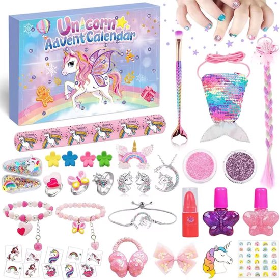 SurprisePlay - Adventskalender 2024 - Make-over set - Voor kinderen - 24 Unieke items - Kerstcadeau - Sinterklaascadeau - Voor de klein prinses