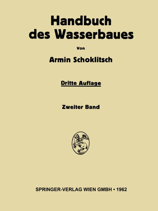 Handbuch des Wasserbaues - cover