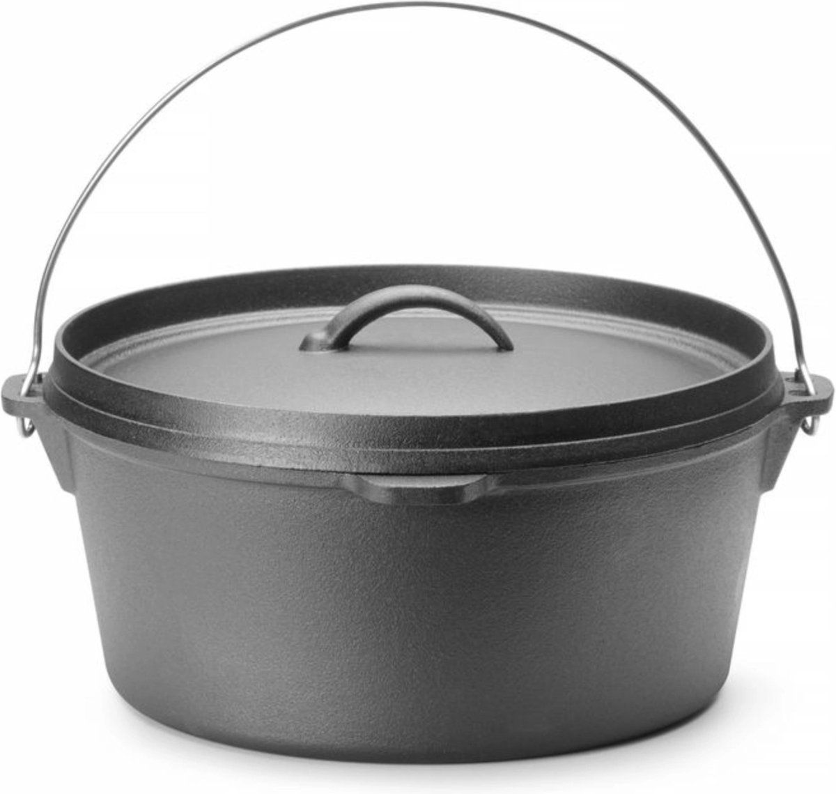 HENDI Gietijzeren pan – 7,2L – Met deksel en handvat – Zwart – ⌀310x(H)155mm