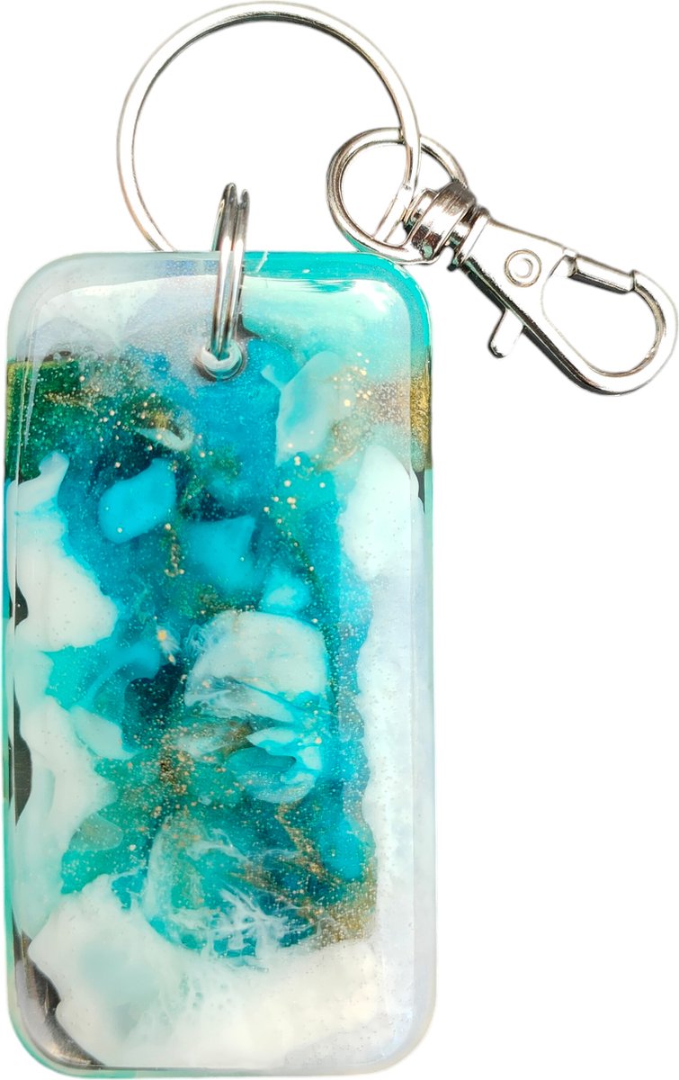 Resin Art JR: Unieke handgemaakte Epoxy Sleutelhanger / Sleuteltag (eventueel te personaliseren)