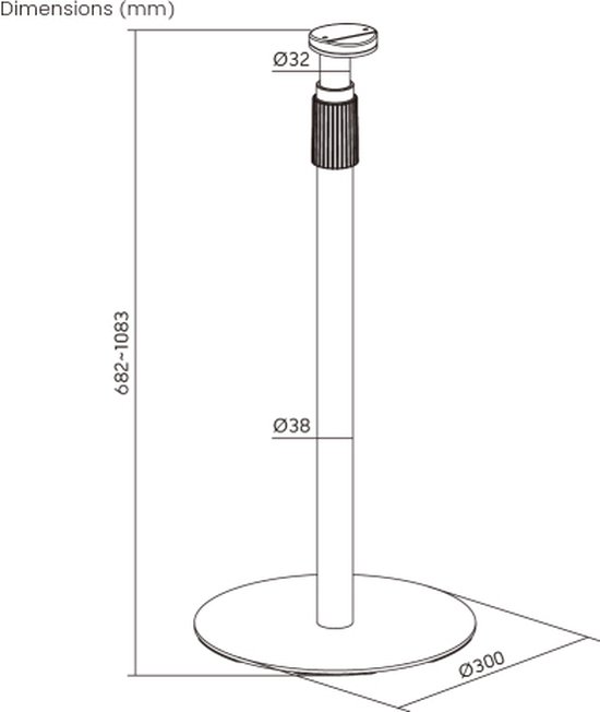 VDD Vloerstandaard Sonos - Speaker Standaard - Vloerstandaard Speaker - In Hoogte Verstelbaar - Geschikt voor Sonos® era 100 & 300 - Kabelmanagement - Zwart van VDD — afbeelding 5