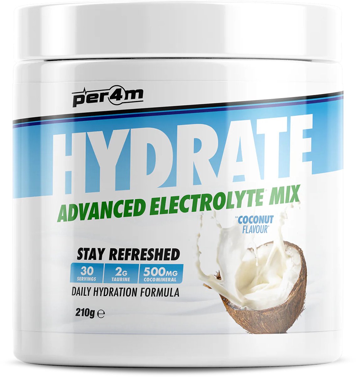 Goedkoopste Per4m - Hydrate - Advanced Electrolyte Mix - Coconut - 30 servings - Elektrolyten - Electrolytes - Elektrolyten poeder - Sportdrank - Sportdrank poeder - Taurine