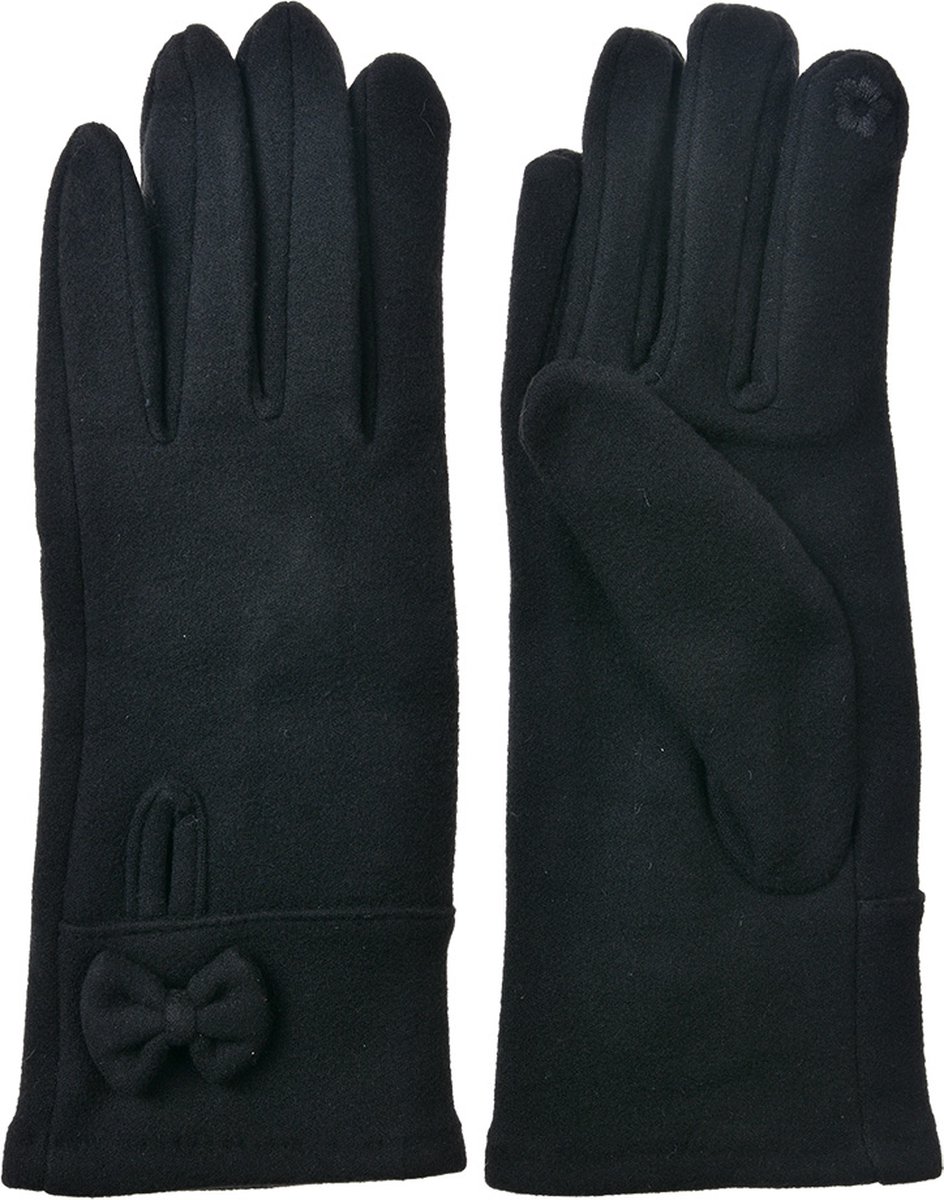 Clayre & Eef Handschoenen Winter 9x23 cm Zwart Polyester