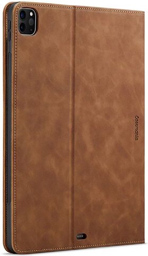 CaseMania Bookcase hoesje met Standaard geschikt voor iPad Pro 13 M4 - Effen Cognac Bruin - Kunstleer
