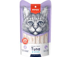 Wanpy Likbare Snacks Tonijn & Krab - Kattensnacks - 25 Stuks - Kattensnoepjes