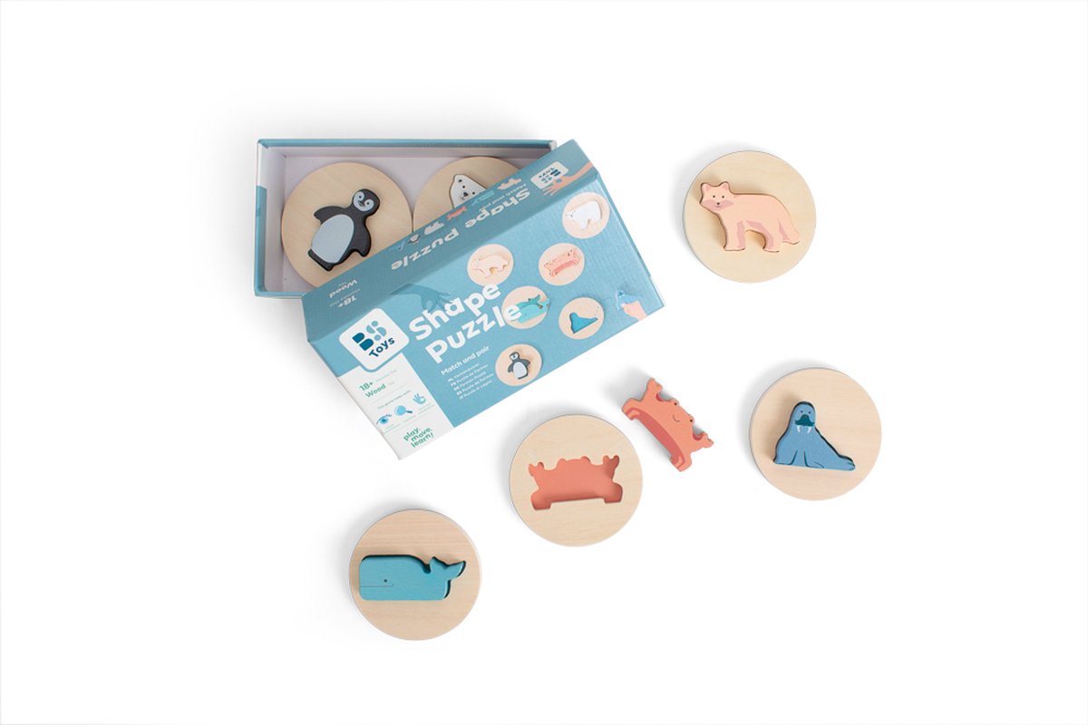 BS Toys Houten Vormenpuzzel - houten puzzel - houten speelgoed - educatief- peuter - toddler - FSC hout - geschikt vanaf 18 maanden