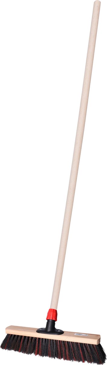 Goedkoopste Straatbezem SAGA voor bestratingen en vlonders - Harde bezemkop - 40 cm breed - Houten steel van 130 cm