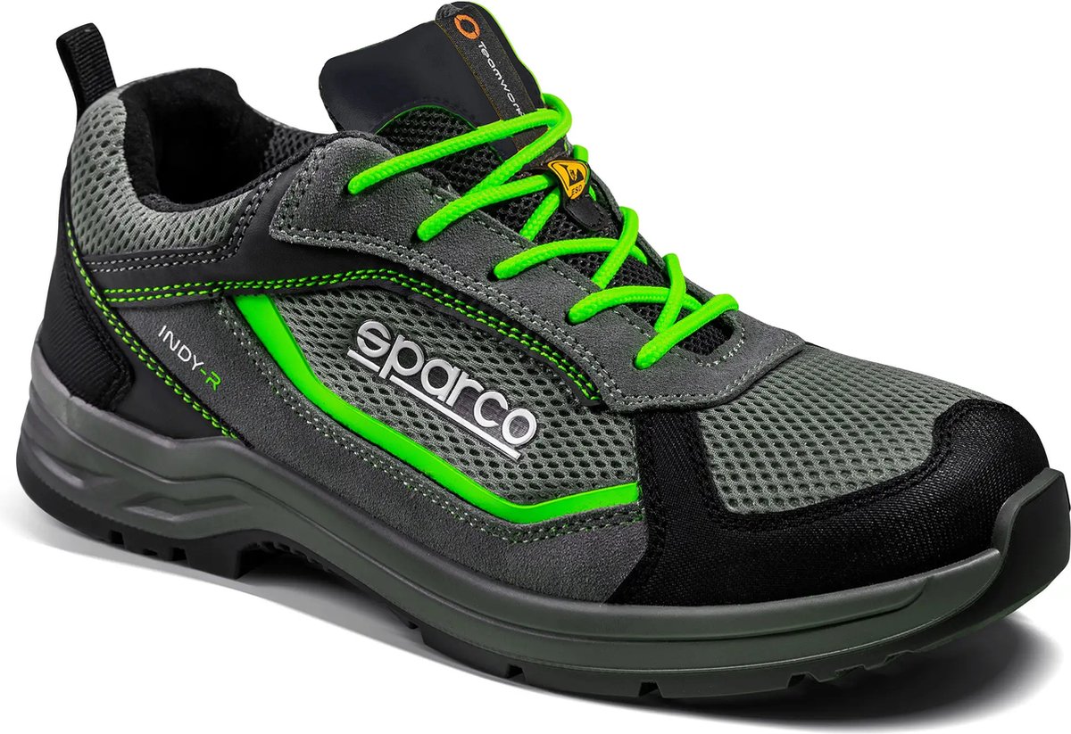 Sparco Indy-R Sonoma Werkschoenen S1PS ESD - Grijs/Groen - Maat 36