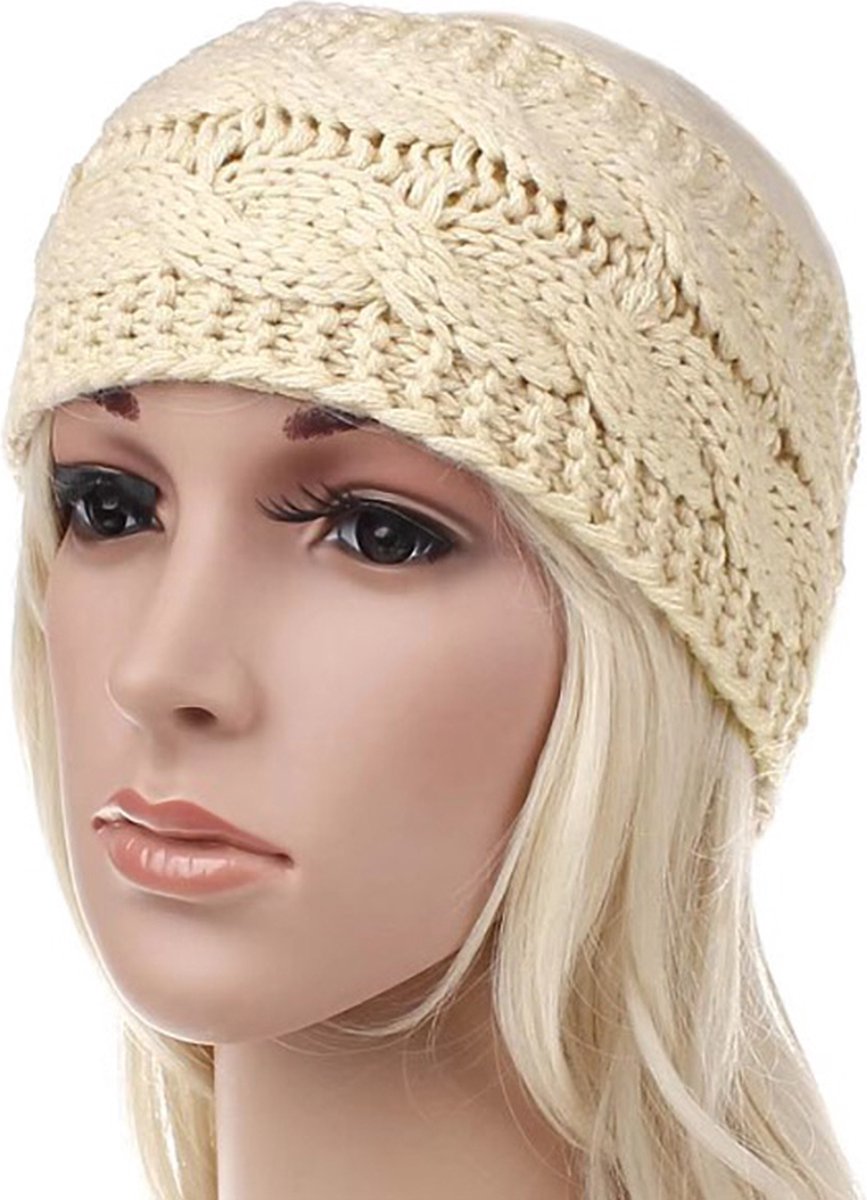 DRESHOW Vrouwen Warm Gebreide Hoofdband Winter Oorwarmer Gehaakt Hoofd Wraps Dikke Fleece Voering Haar Bands