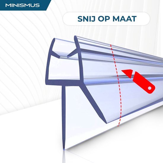 Minismus Joint de porte de douche avec barrière d'eau (2 bandes de 1 mètre, faciles à raccourcir) - Stoppeur d'eau adapté aux verres de 8 à 10 mm - Bande de douche - Bande de fuite pour seuil de douche pour montage horizontal