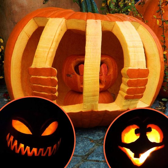 Lot De 5 Cuillères En Céramique Forme Citrouille - Long Manche, Pour Halloween, Thanksgiving, Décoration Table