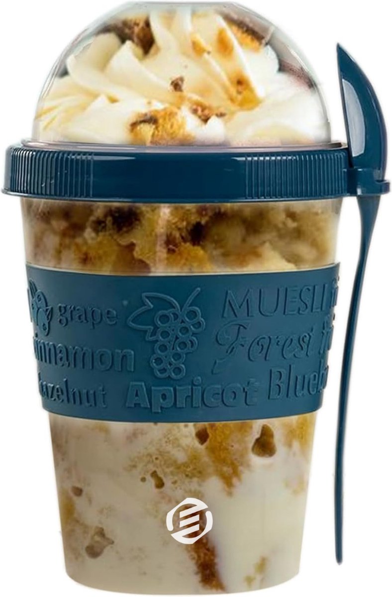 Equivera Overnight Oats Potjes - Muesli Beker - Mason Jar - Havermout - Set - Must have voor jouw ontbijt