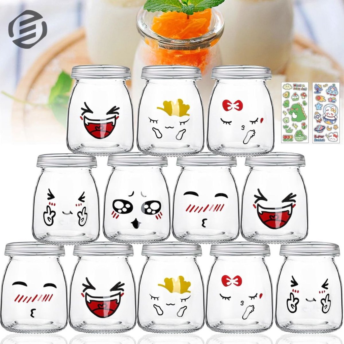 Equivera Overnight Oats Potjes - Muesli Beker - Mason Jar - Havermout - Set - Must have voor jouw ontbijt