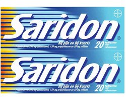 Saridon Tabletten - 2 x 20 tabletten - Voordeelverpakking