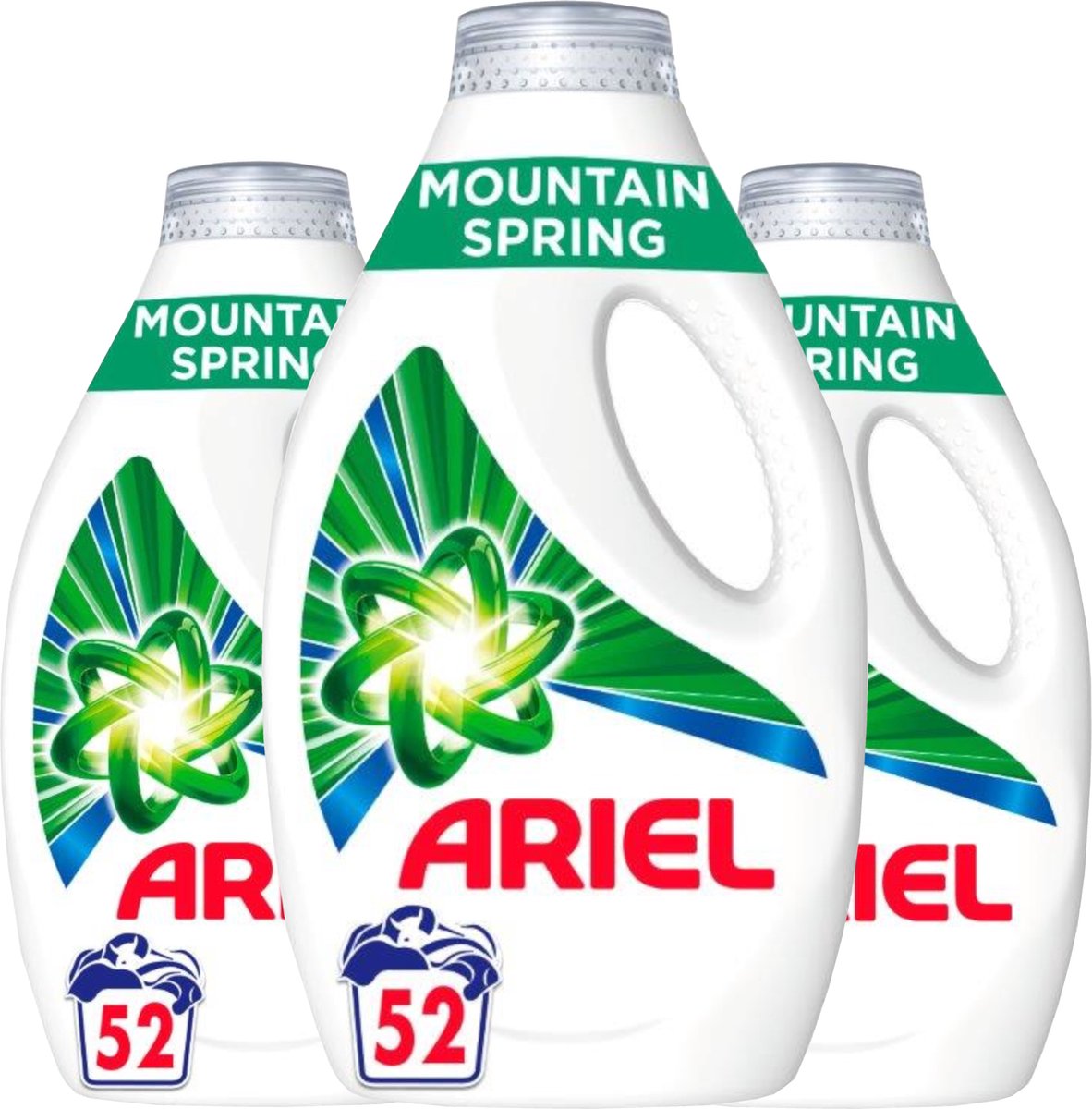 Goedkoopste Ariel Gel Mountain Spring wasmiddel - 156 wasbeurten (3x52) - Voordeelverpakking