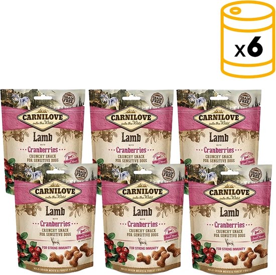 Carnilove Crunchy Snack Lamb with Cranberries 200 g (6 stuks) bol