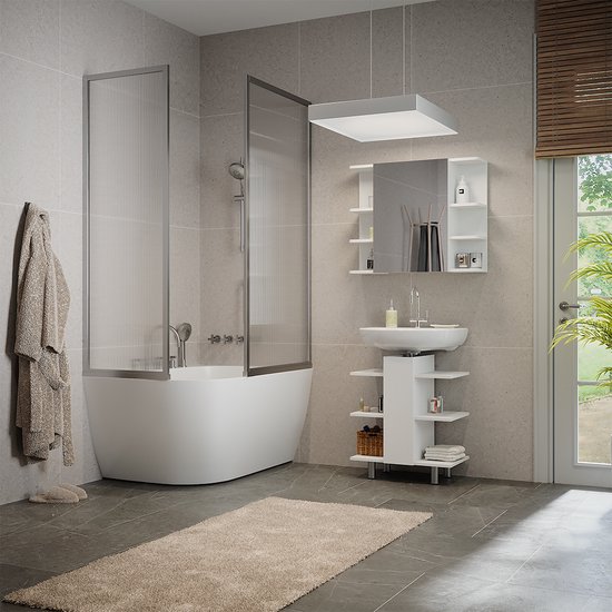 Koop Badkamer Midi Kast Fynn Wit 7 vakken | OK-living