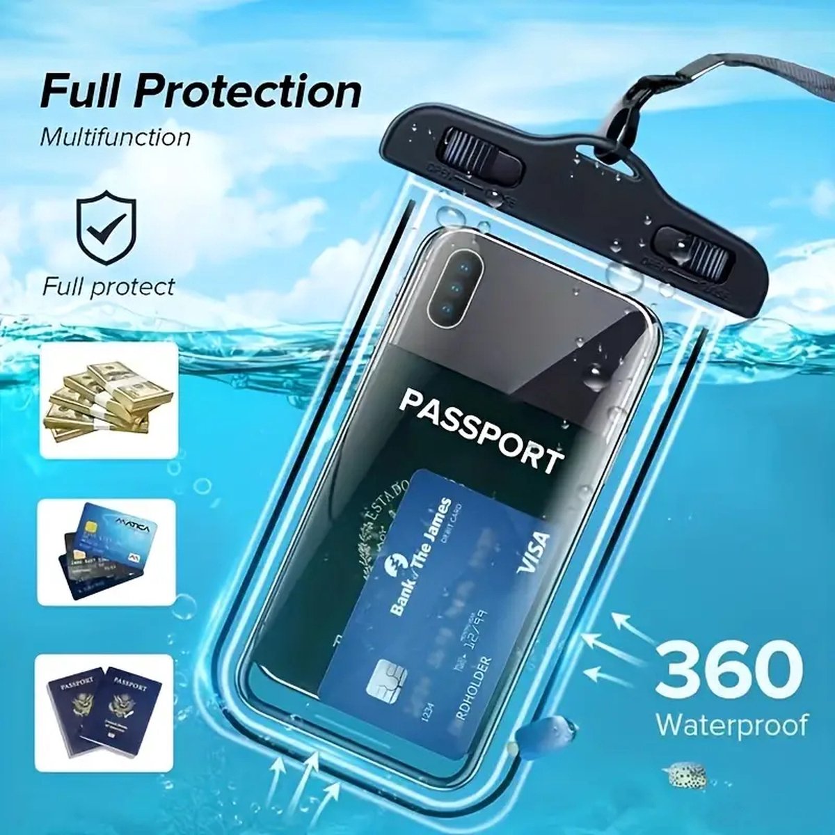 Waterdichte telefoonhoesjes - Drybag Set van 2 stuks - Onderwater Hoesje Telefoon voor Alle Telefoons - Waterdicht telefoonhoesje